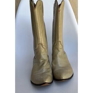 Vintage Justin Cowboy Boots Cowgirl Western Size 5 Boho Boots Cream